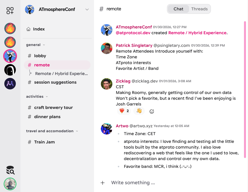 Roomy application interface
