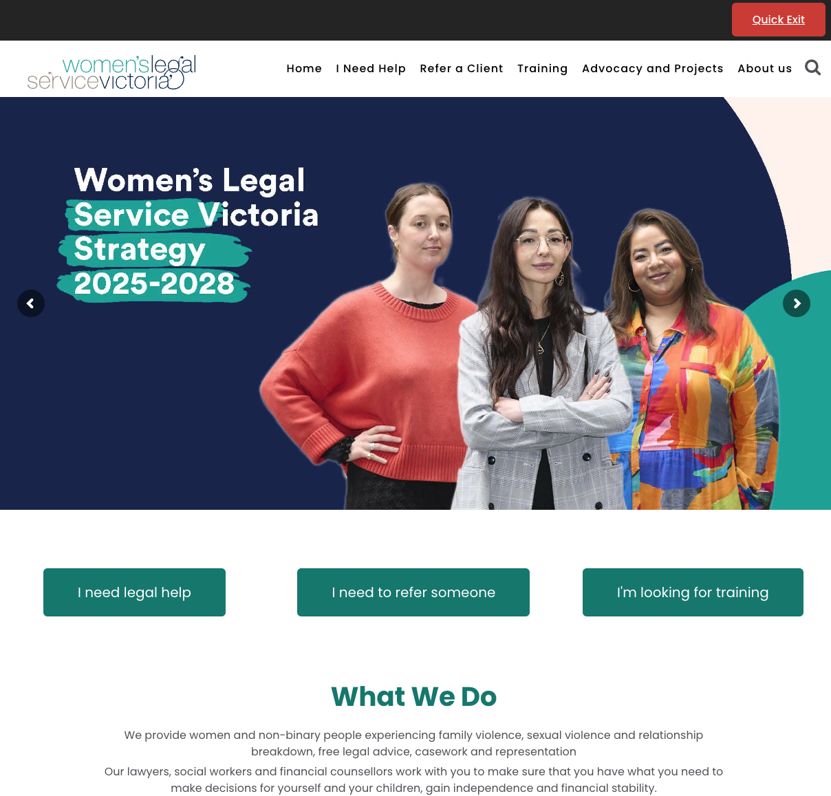 Womens Legal Service Victoria website
